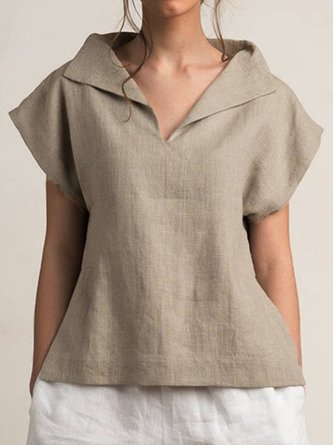 Linen Casual Short Sleeve Top