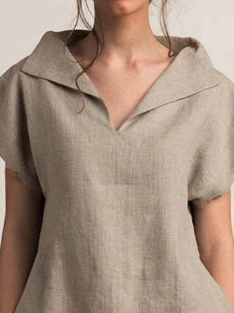 Linen Casual Short Sleeve Top