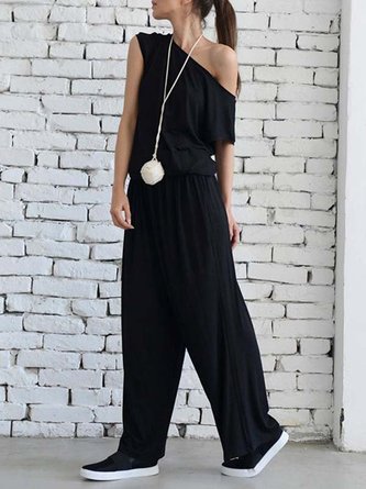 Casual Solid One-Pieces