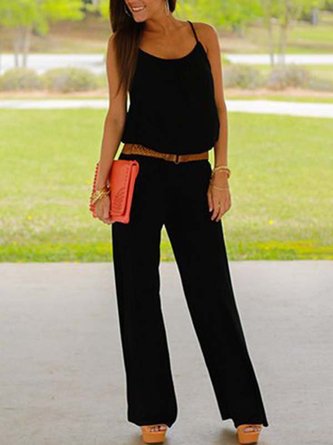 Solid Spaghetti Casual One-Pieces