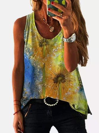 Sleeveless Casual Crew Neck Vests