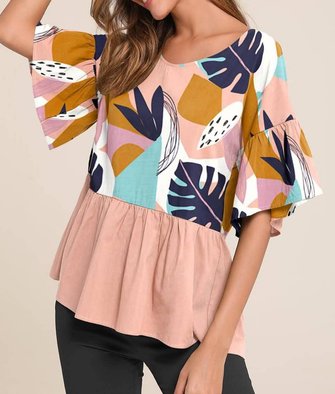 Short Sleeve Holiday Romantic Blouse