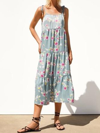 Boho Floral Sleeveless Dress