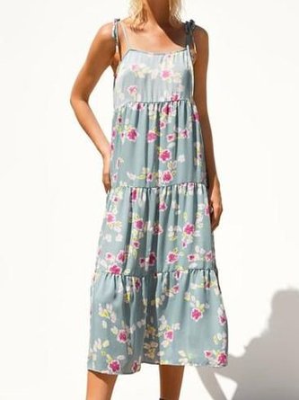 Boho Floral Sleeveless Dress