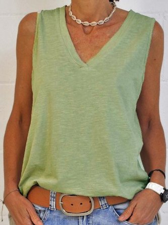 Cotton-Blend Solid Sport Shift Vests