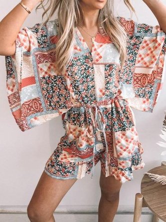 Short Sleeve Boho Romper