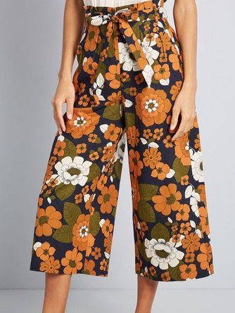 Floral Casual Wide Leg Pants