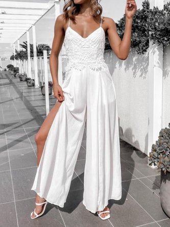 Spaghetti-Strap Plain Jumpsuit