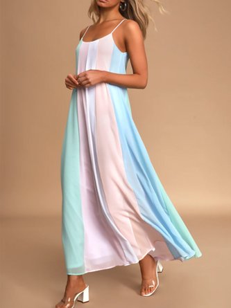 Holiday Stripes Crew Neck Sleeveless Dress