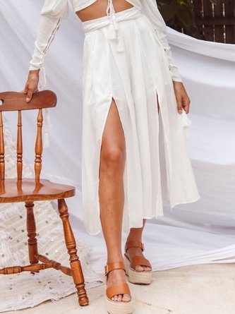 White Wide Leg Pants
