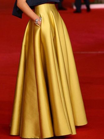 Cocktail Plain Maxi Skirt