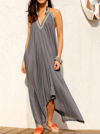 Beach Plain Midi Dress