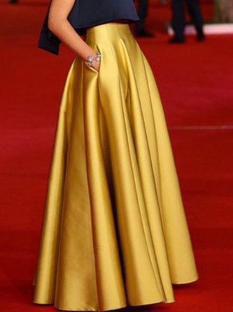 Cocktail Plain Maxi Skirt