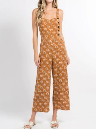 Shift Sleeveless Floral Casual One-Piece