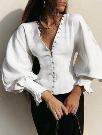 Shift Solid Balloon Sleeve Top