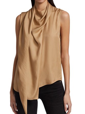 Sleeveless Plain Casual Shift Top