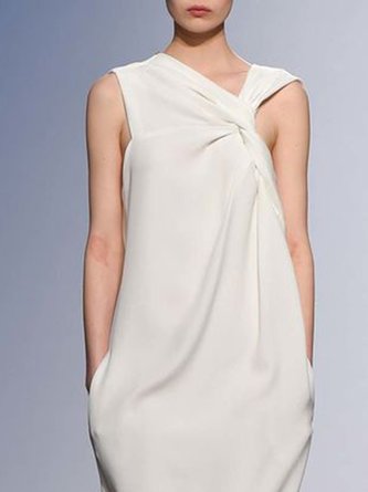 Shift Sleeveless Simple Solid Dress