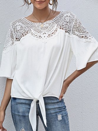 Half Sleeve Holiday Solid Shift  Top