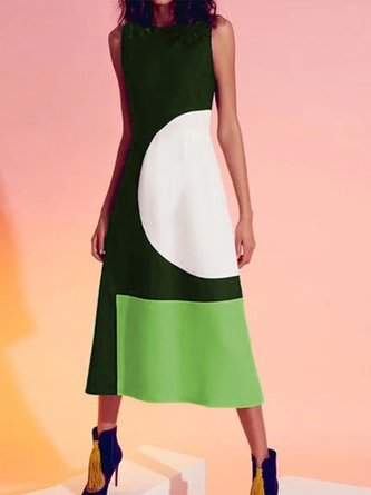 Formal Color-Block Solid Dress