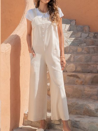 Spaghetti-Strap Pockets Casual One-Pieces