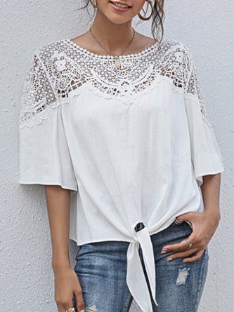 Half Sleeve Holiday Solid Shift  Top