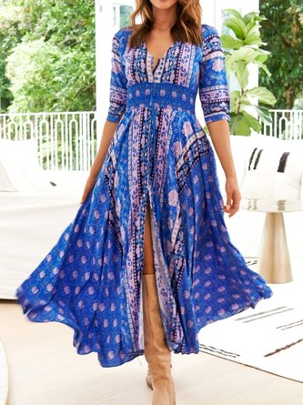 Casual Half Sleeve Maxi Dress