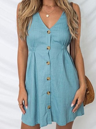 Sleeveless Holiday V Neck Dress