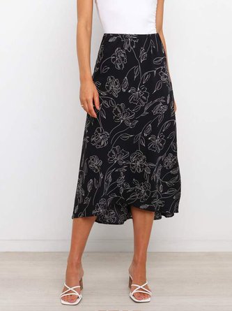 Casual Shift Midi Skirt