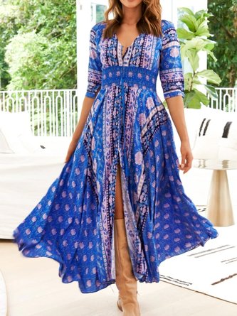 Casual Half Sleeve Maxi Dress