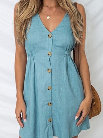 Sleeveless Holiday V Neck Dress