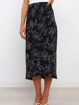 Casual Shift Midi Skirt