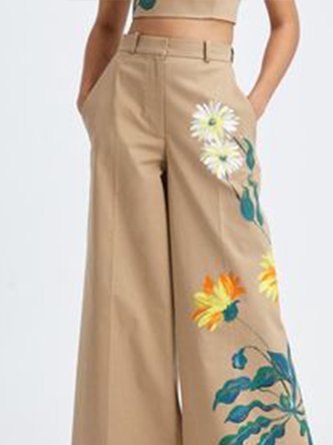 Printed Wide Leg Pants