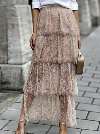 Plain Shift Midi Skirt