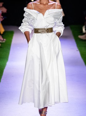 Spaghetti-Strap Elegant A-Line Dress