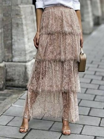 Plain Shift Midi Skirt