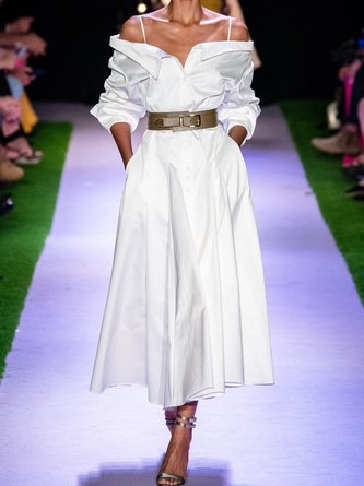 Spaghetti-Strap Elegant A-Line Dress