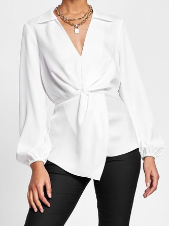 Solid Elegant Long Sleeve  Top