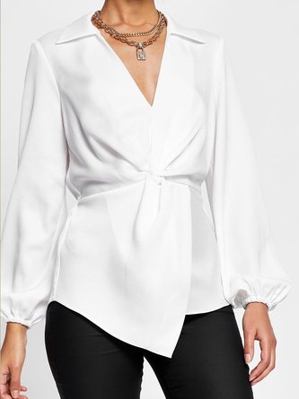Solid Elegant Long Sleeve  Top