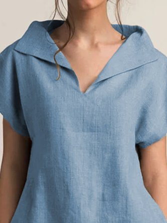 Short Sleeve Casual Shift Solid Top