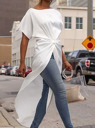 Casual Solid Shirts & Tops