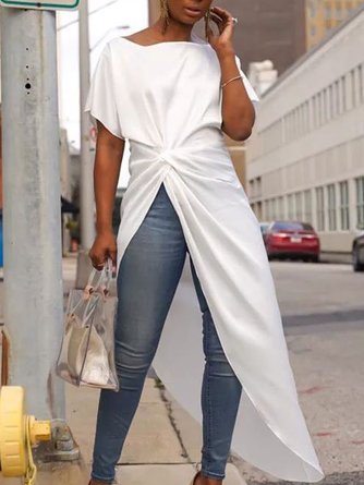 Casual Solid Shirts & Tops