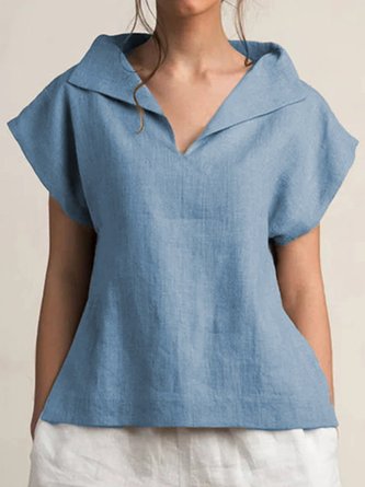 Short Sleeve Casual Shift Solid Top