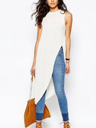 Sleeveless Solid Lady Top