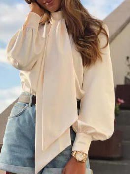 Long Sleeve Solid Blouse