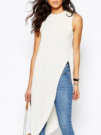 Sleeveless Solid Lady Top