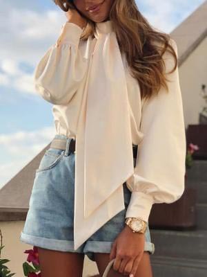 Long Sleeve Solid Blouse