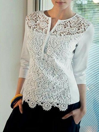 Casual 3/4 Sleeve Shift Top