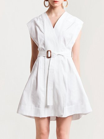 V Neck Short Sleeve Dress