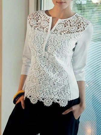 Casual 3/4 Sleeve Shift Top