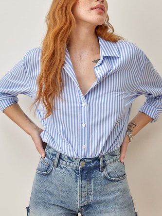 Casual Shirt Collar Top